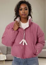 Women long sleeve contrast winter warm Padding Jacket