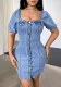 Women Sexy Bodycon Denim Dress