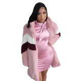 Women Winter Plush Patchwork Warm Jacket