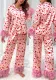 Women Heart Print Printed Casual Pajamas Two-Piece Set