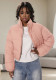Women solid high collar warm winter Padding Jacket