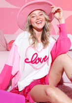 Women Valentine's Day Embroidered Long Sleeve Top