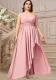 Plus Size Women's Pleated Slash Shoulder Chic Elegant Sexy Formal Party Dress