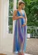 Women's Sexy Deep V Rainbow Strap Maternity Dress