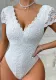 Sexy Double-Layer Lace V-Neck Slim Fit Bodysuit Fashion Women's Clothing