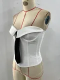 Strapless Tie Solid Color Women Vest