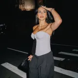 Strapless Tie Solid Color Women Vest