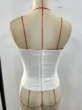 Strapless Tie Solid Color Women Vest