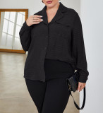 Plus Size Women's Tops Chic Career Shirt