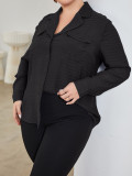 Plus Size Women's Tops Chic Career Shirt