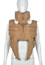 Women winter hollow irregular sleeveless vest