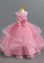 Girl beaded bow princess dress