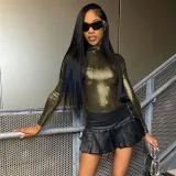 Women spring sexy high collar jumpsuit