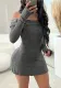 Women Fall Solid Off Shoulder Long Sleeve Sexy Off-shoulder Dress