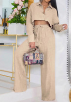 Women woven casual top and pant Two Piece Set