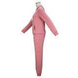 Spring, Autumn And Winter Women's Fashion Solid Color Hooded Top Pants Casual Set