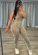 Sexy Slim Vest Trousers Two-Piece Set For Women