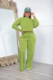 Women's Autumn And Winter Sportswear Long Sleeve Round Neck Top Pants Two Piece Set