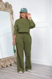 Women's Autumn And Winter Sportswear Long Sleeve Round Neck Top Pants Two Piece Set