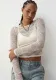 Women's See-Through Sexy Round Neck Slim Solid Color Long Sleeve Lace Top