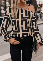 Autumn Fashion Patchwork Loose Casual Top Women Printed Shirt