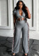 Women summer Stretch Solid lace sexy Casual tassel Jumpsuit
