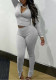 Women autumn casual top and solid Pants two-piece set