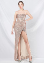 Plus Size Women Sequin Formal Party Maxi Evening Dress
