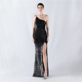 Plus Size Women Sequin Formal Party Maxi Evening Dress