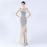 Plus Size Women Sequin Formal Party Maxi Evening Dress