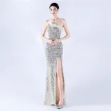 Plus Size Women Sequin Formal Party Maxi Evening Dress