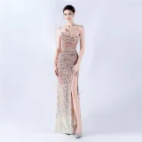Plus Size Women Sequin Formal Party Maxi Evening Dress