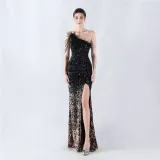 Plus Size Women Sequin Formal Party Maxi Evening Dress