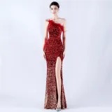 Plus Size Women Sequin Formal Party Maxi Evening Dress