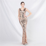 Plus Size Women Sequin Formal Party Maxi Evening Dress