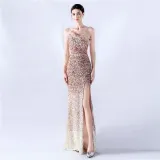 Plus Size Women Sequin Formal Party Maxi Evening Dress