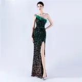 Plus Size Women Sequin Formal Party Maxi Evening Dress