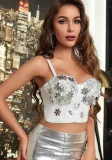 Snowflake Christmas Strap Bra Short Vest Sexy Tank Top