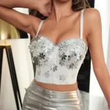 Snowflake Christmas Strap Bra Short Vest Sexy Tank Top