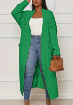 Women's Autumn Winter Solid Color Chic Knitting Coat Fashion Pocket Sweater