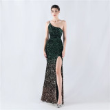 Plus Size Women Sequin Formal Party Maxi Evening Dress