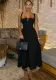 Mid-Length Solid Color Lace-Up Strap  Women's Asual Dress