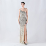 Plus Size Women Sequin Formal Party Maxi Evening Dress