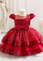 Girls Lace sequin princess dress