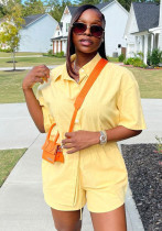 Women African casual short sleeve top and shorts two-piece set