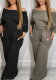 Women Off Shoulder Backless Wide Leg Jumpsuit