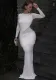 Women Fall and Winter Sexy Round Neck Long Sleeve Solid Patchwork Sexy Bodycon Dress