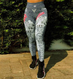 Women Letter Print Yoga Pants Fitness Pants
