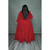 Black Mesh Patchwork Dress Features Plus Size Women's Top