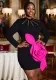 African Contrast Color Long Sleeve Formal Party Fashion Bodycon Dress